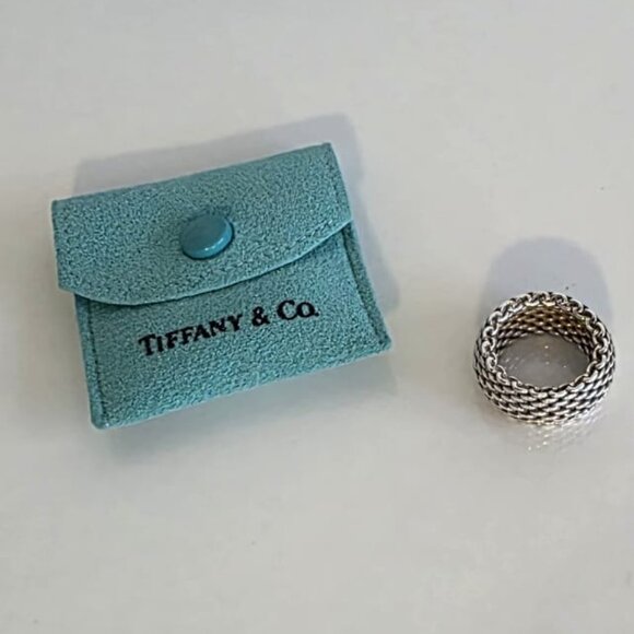 TIFFANY & CO. Somerset Sterling Silver Mesh Dome Ring - Picture 3 of 12